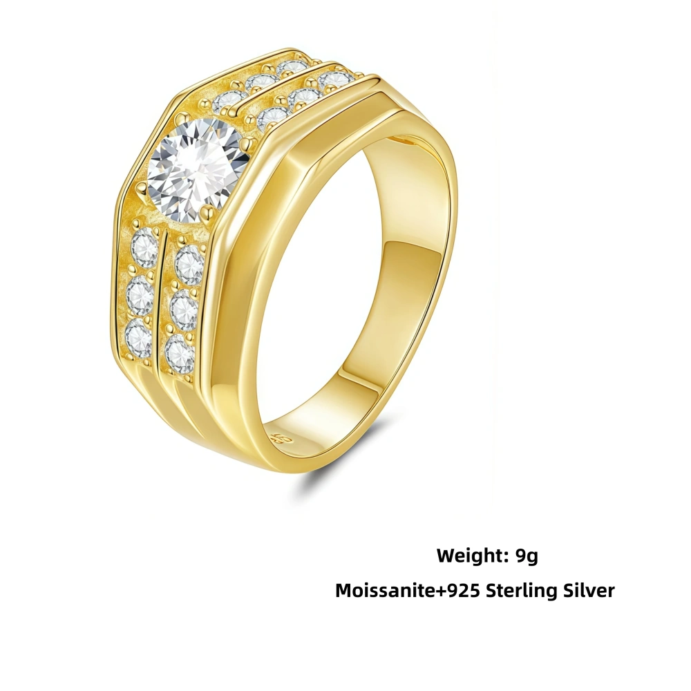 Veeie Veein Luxury Brand S925 Sterling Silver Ring Moissanite GRA Certificate Ring Fashionable And Versatile Accessory For Men