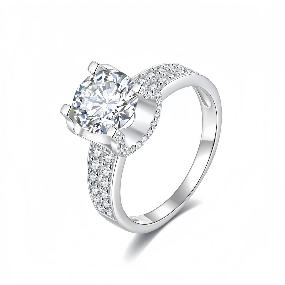 Veeie Veein Luxury Brand GRA Certificate Moissanite S925 Sterling Silver Rings From Europe And America Jewelry