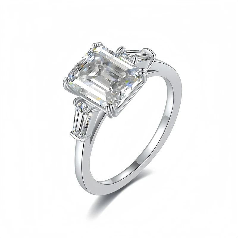 Veeie Veein Luxury Brand  Moissanite 4-Carat Ring GRA Certificate S925 Sterling Silver Light Luxury Women Ring Jewelry