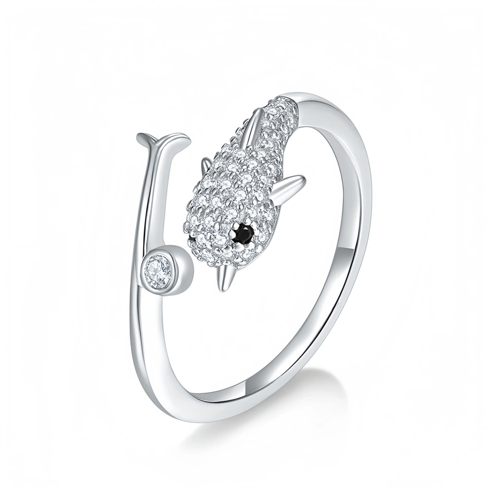 Veeie Veein Luxury Brand High Quality S925 Sterling Silver Set  Carat Moissanite Ring Golden Dolphin Women Accessor Jewelry