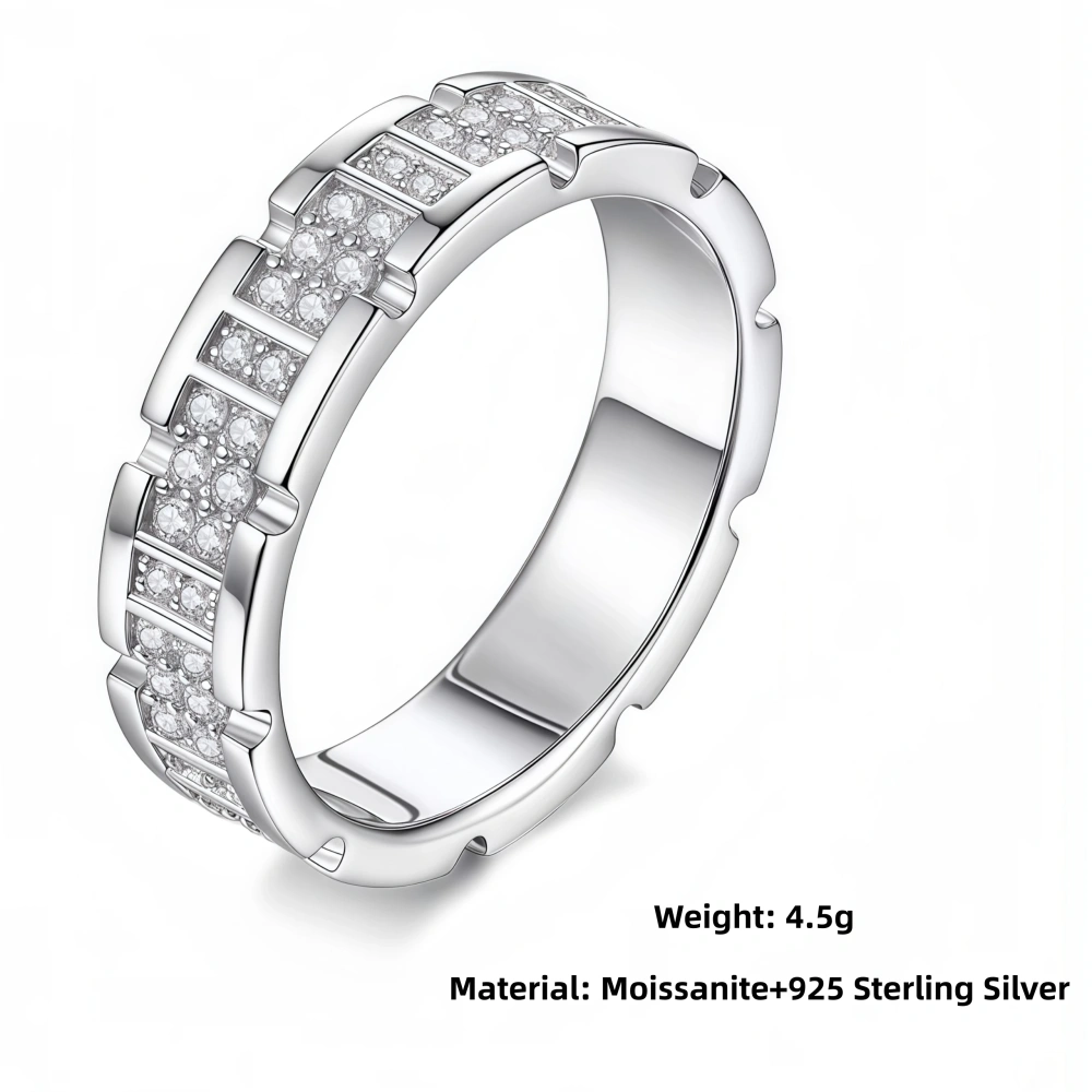 Veeie Veein Luxury Brand S925 Sterling Silver Women Ring Set With Moissanite Square Geometric Arrangement Ins Accessories
