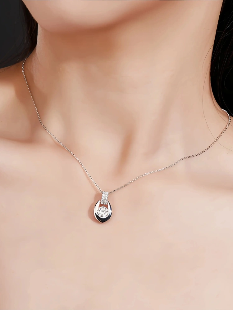 Veeie Veein Luxury Brand S925 Sterling Silver GRA Certificate Women Necklace With High-End Moissanite Collarbone Women Necklace