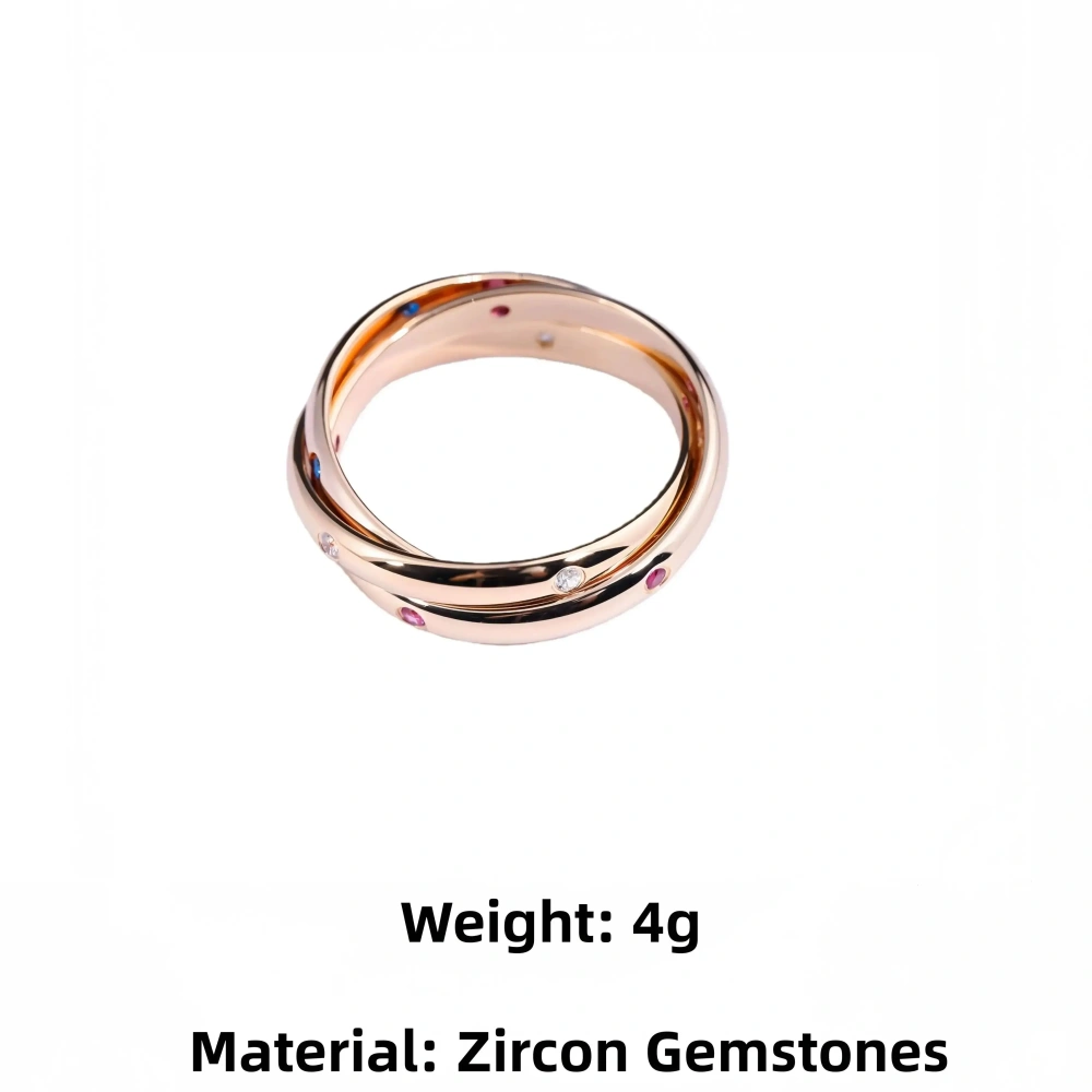 Mushan Luxury Brand Classic Three Ring With Interlocking Links  Cold Style Index Finger Ring For Women Fashion Ring Jewelry