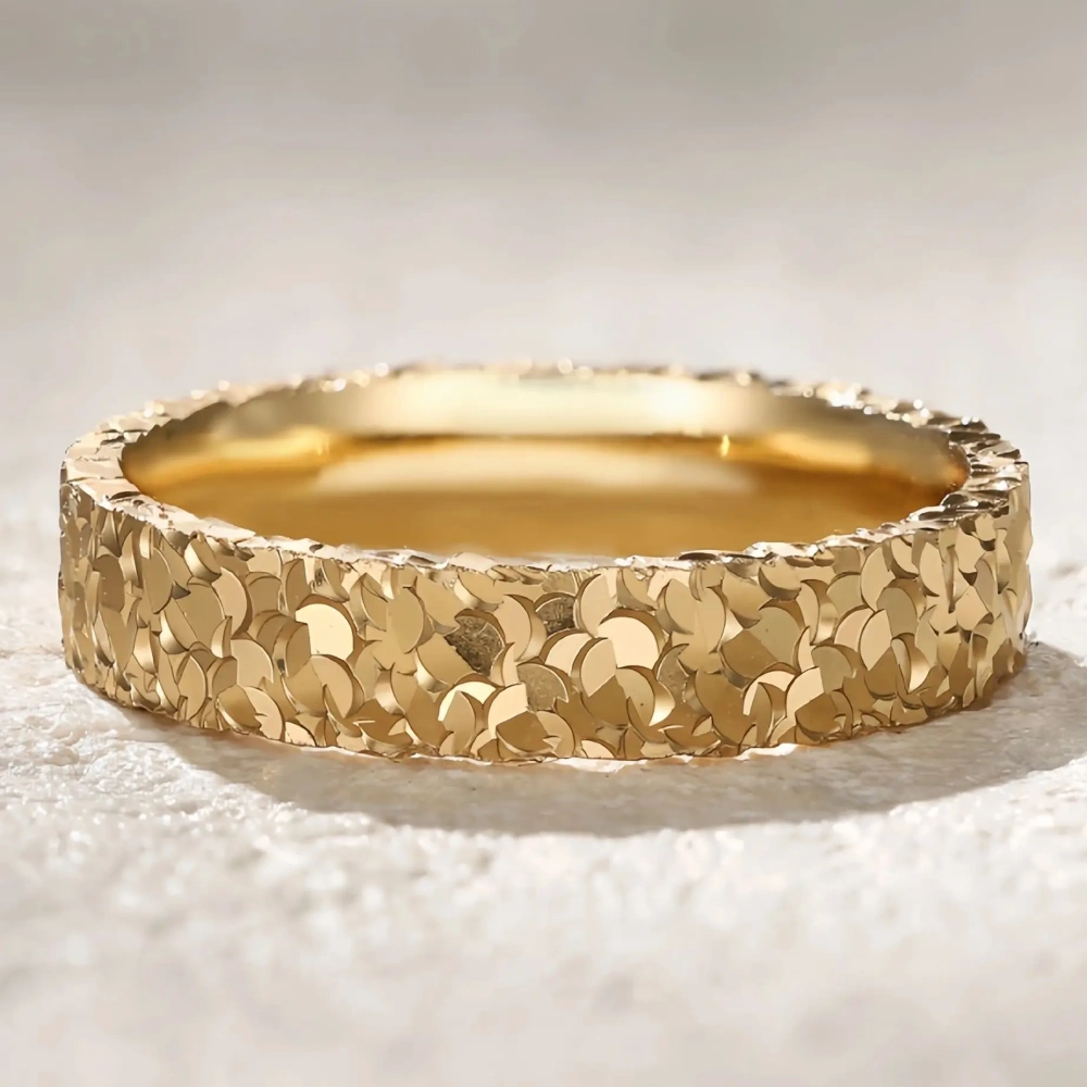 MuShan Luxury Brand 18K Gold Plated 925 Sterling Silver Ring New Plain Couple Rings Fashion Jewelry Accessories