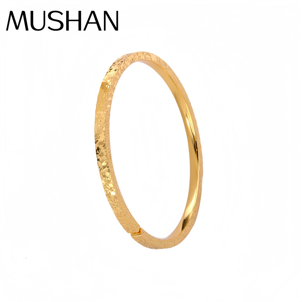 Mushan Luxury Brand Pure Silver Crushed Ice Bracelet For Women New S990 Plain Ring Bracelet Gold Glitter Ring Jewelry