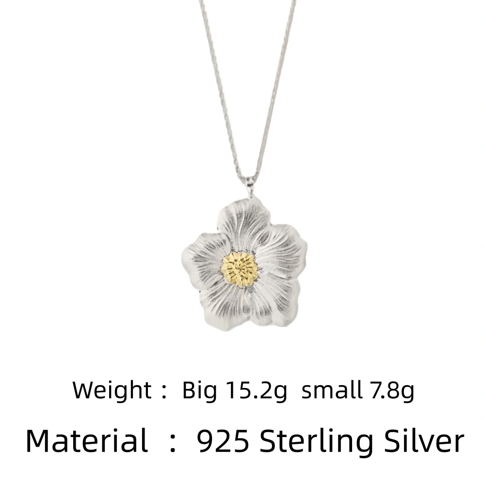 Mushan Luxury Brand 18K Gold Plated Gardenia Flower Necklace 925 Sterling Silver Zircon Pendant Necklaces Fine Jewelry