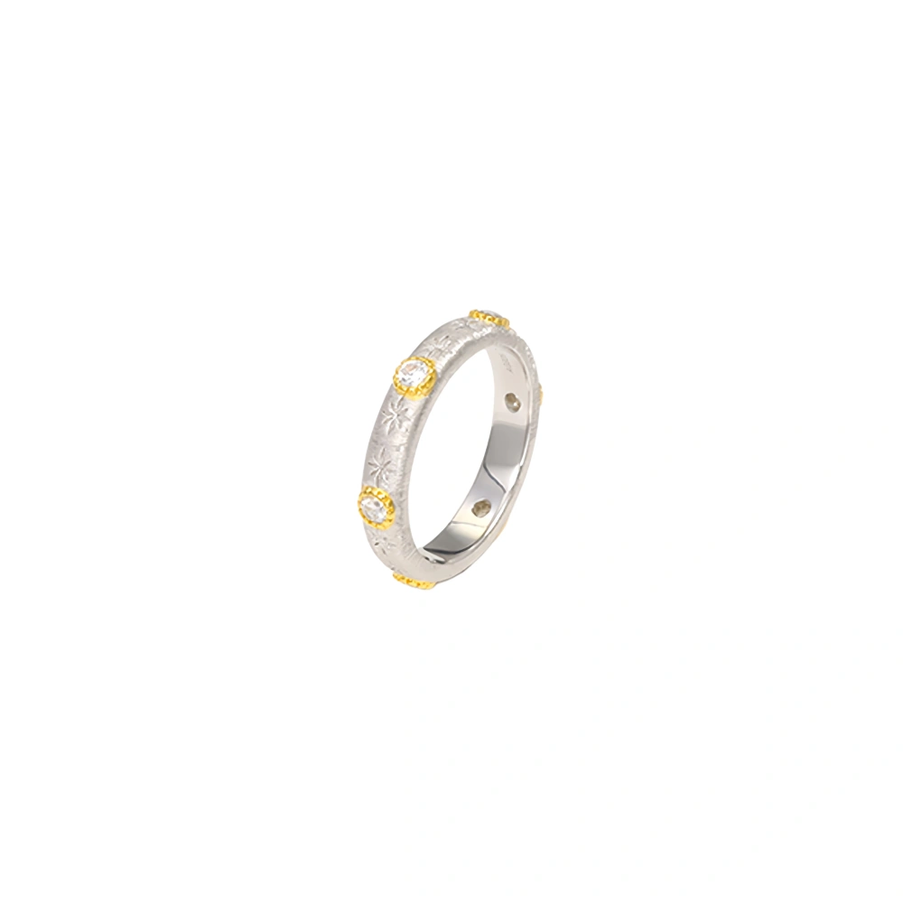 Mushan Luxury Brand Star Shaped Gold-Plated Ring For Women 925 Sterling Silver Party Ring Fine Jewelry