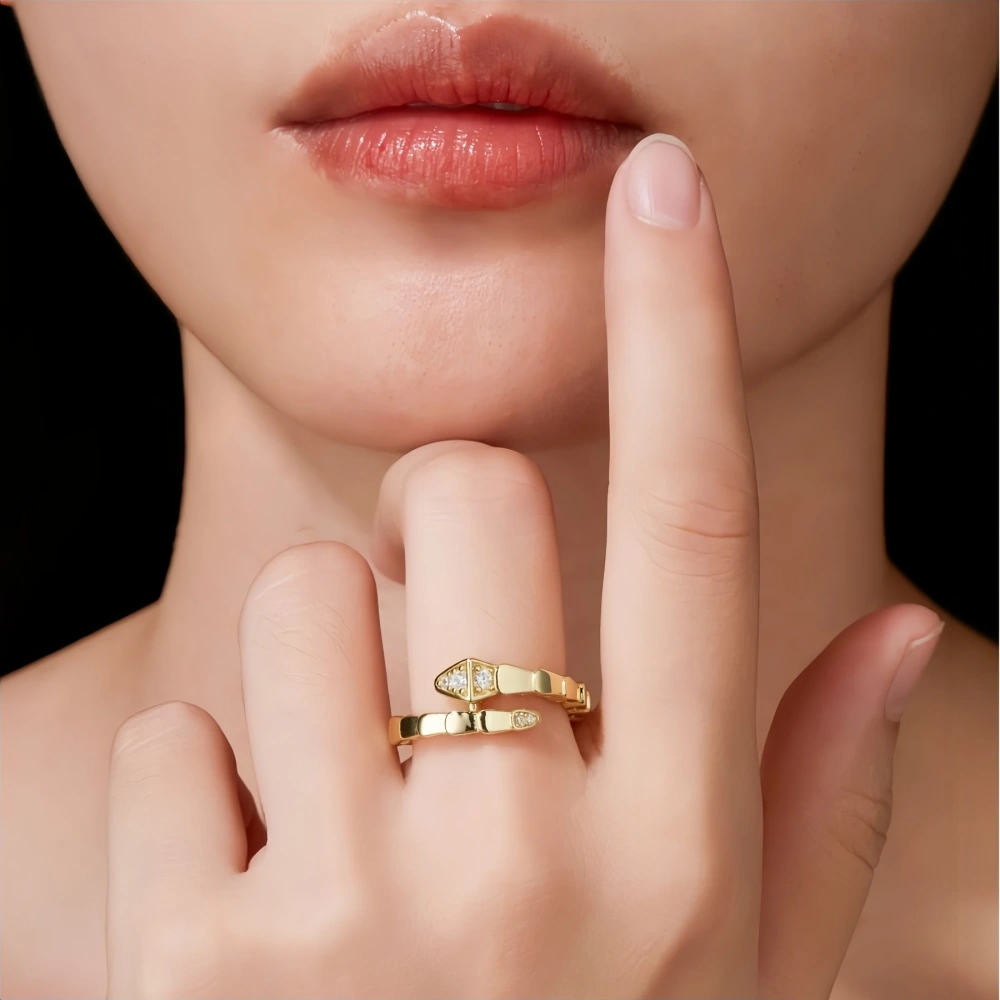 Veeie Veein Luxury Brand S925 Silver Spirit Snake Ring GRA Certificate Shangmosanite Couple Ring Snake Ring Bracelet Jewelry