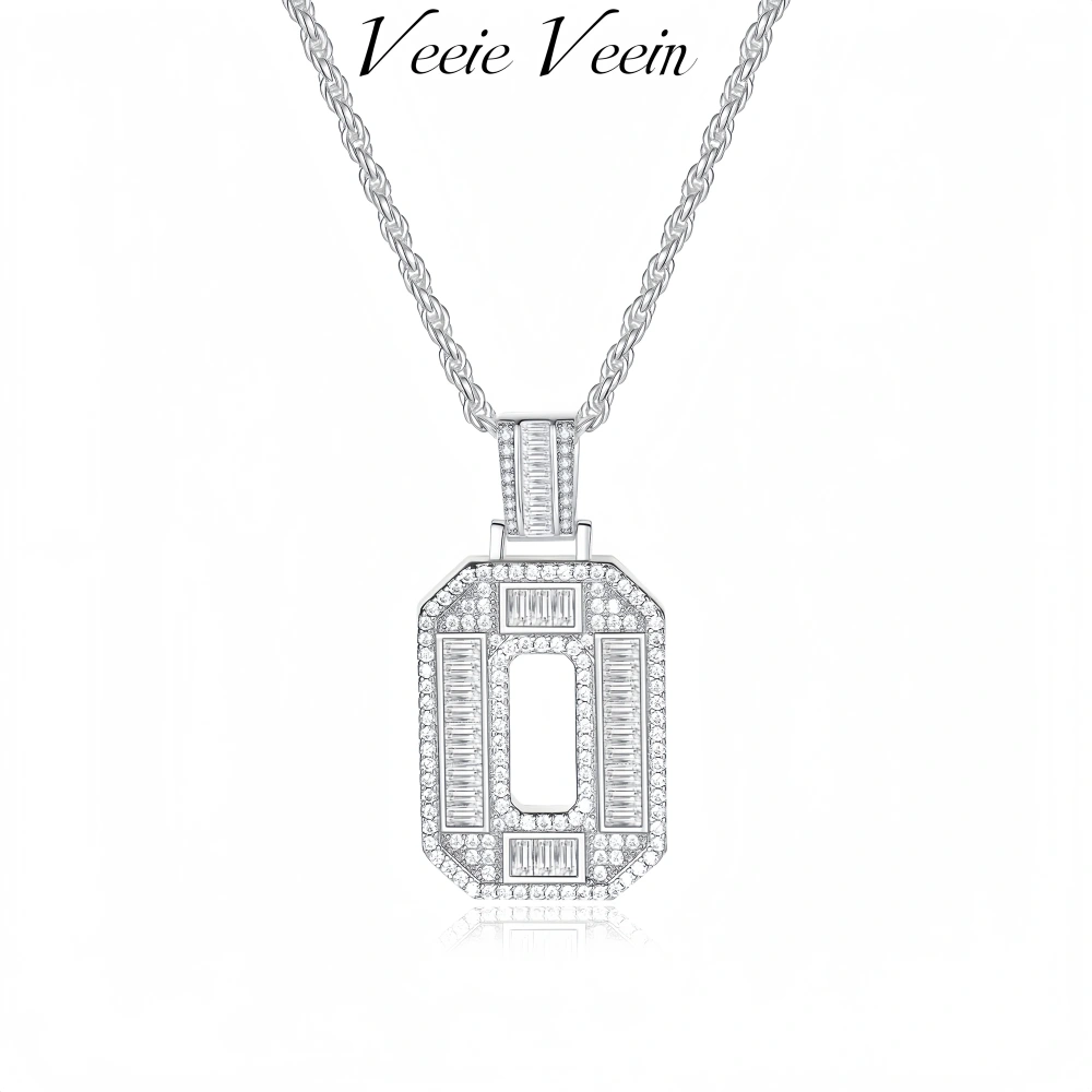 Veeie Veein Luxury Brand The New S925 Sterling Silver Necklace With Moissanite And Digital Pendant Necklace Jewelry