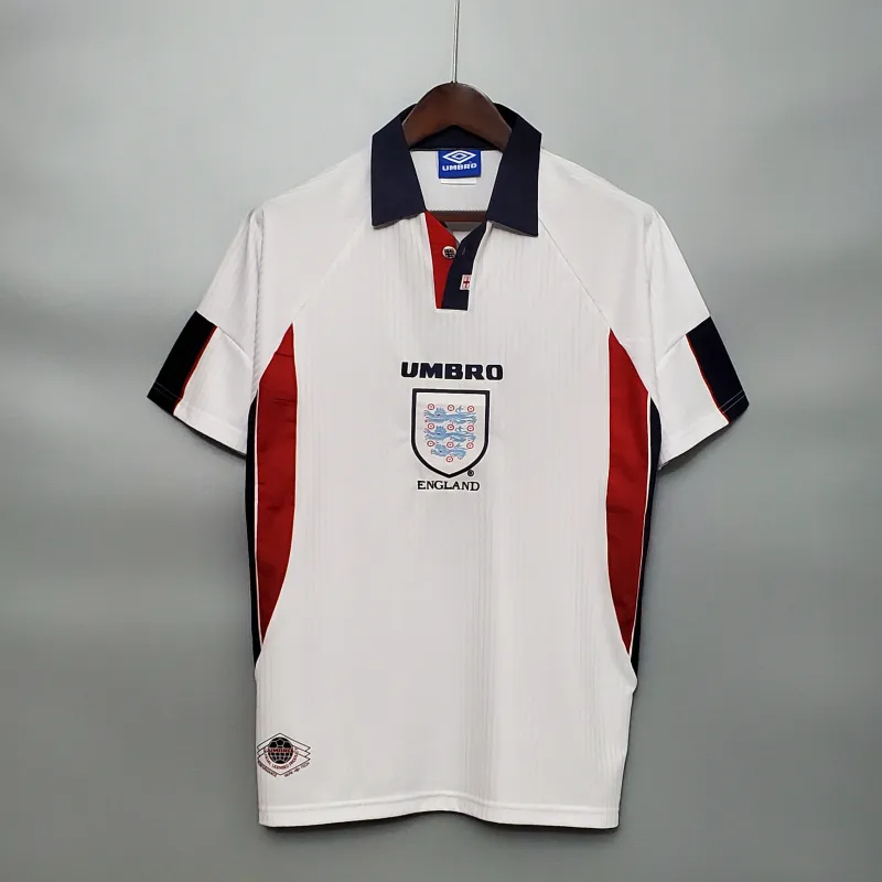 England Retro Soccer Jersey Home Custom Shirt World Cup 1998