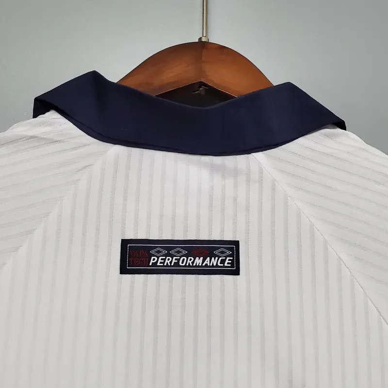 England Retro Soccer Jersey Home Custom Long Sleeve Shirt World Cup 1998