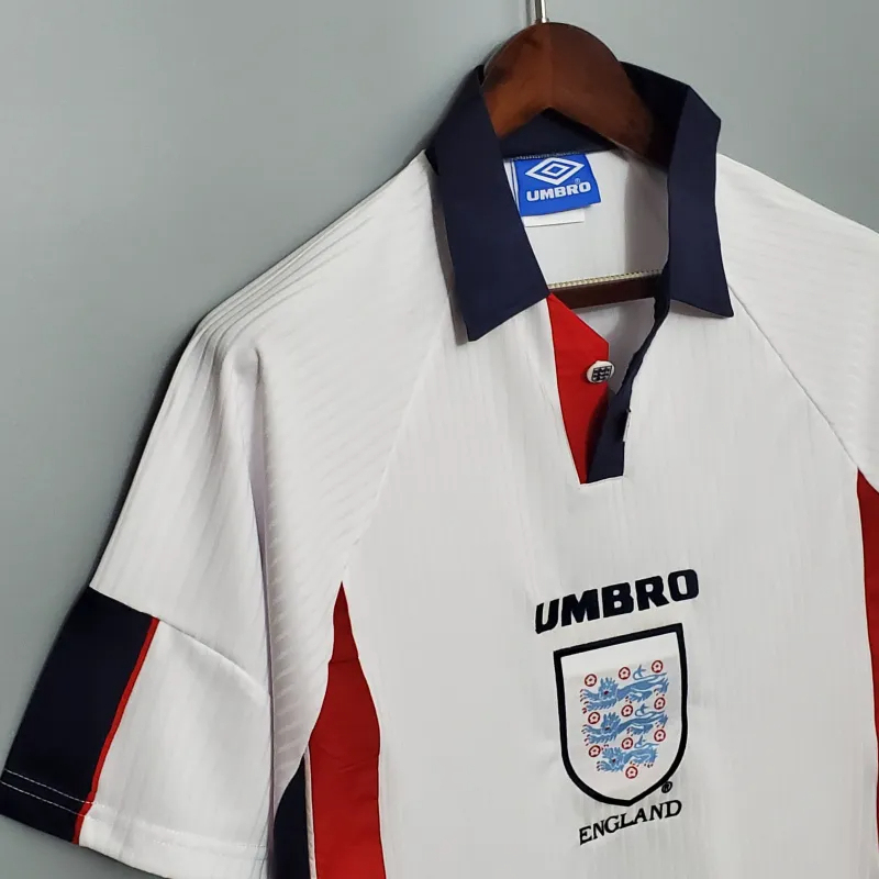 England Retro Soccer Jersey Home Custom Shirt World Cup 1998