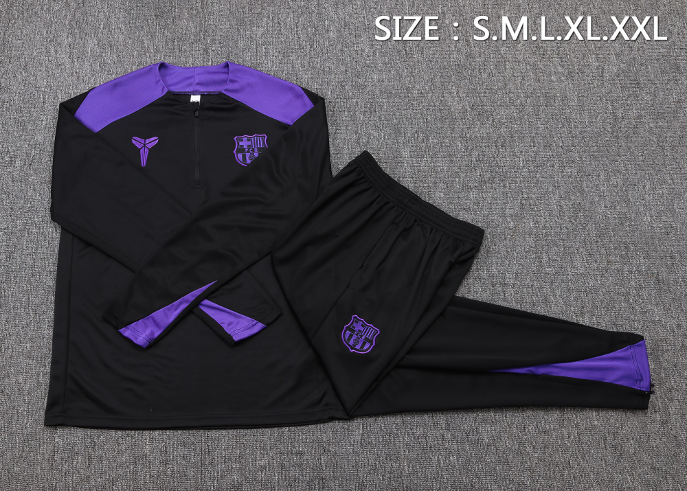 Barcelona Training Kit (Sweatshirt+Pants) Black&Purple 2025/26
