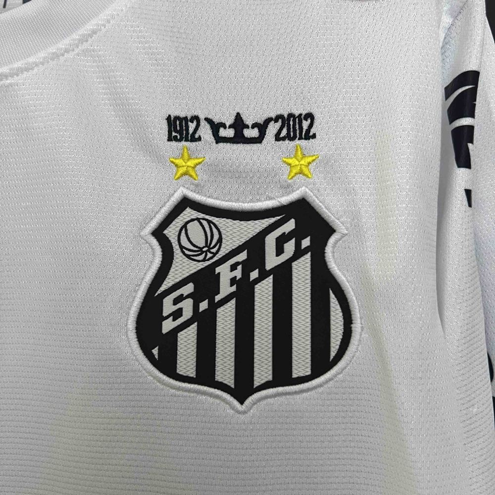 Santos FC Retro Soccer Jersey Home Long Sleeve Custom Shirt 2012
