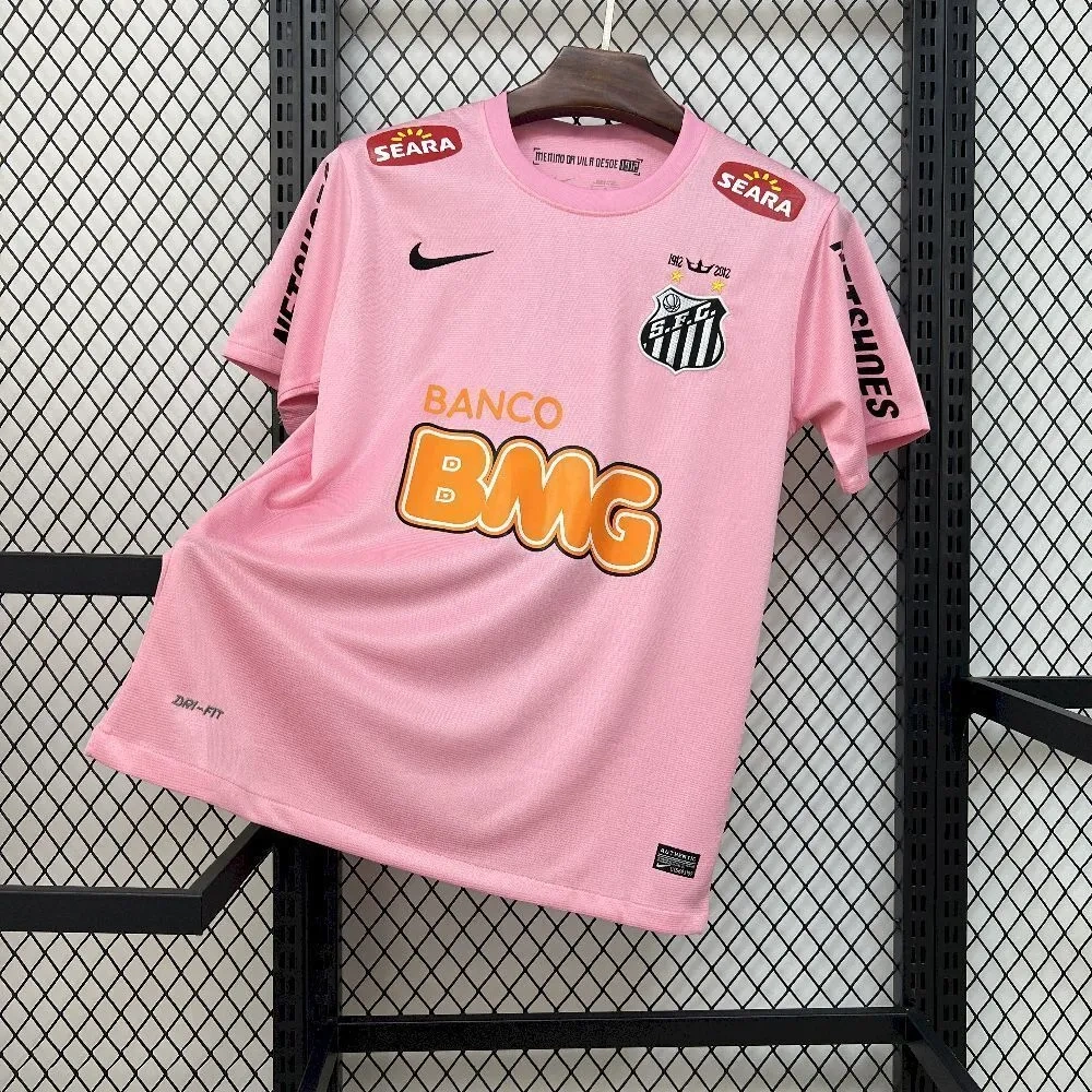 Santos FC Retro Soccer Jersey Pink Edition Custom Shirt 2011-12