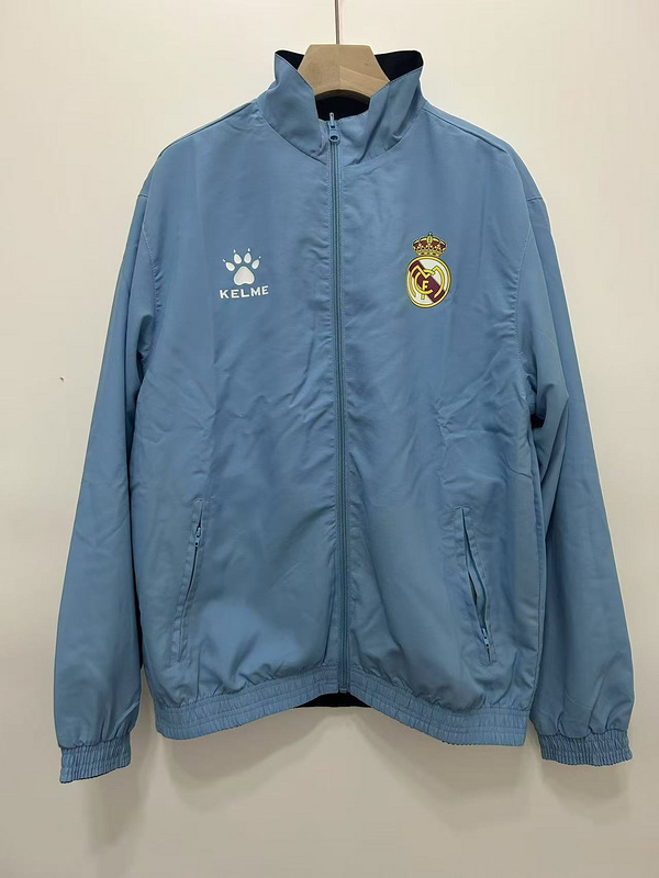 Real Madrid Retro Reversible Double-Sides Windbreaker Jacket White 1997-98