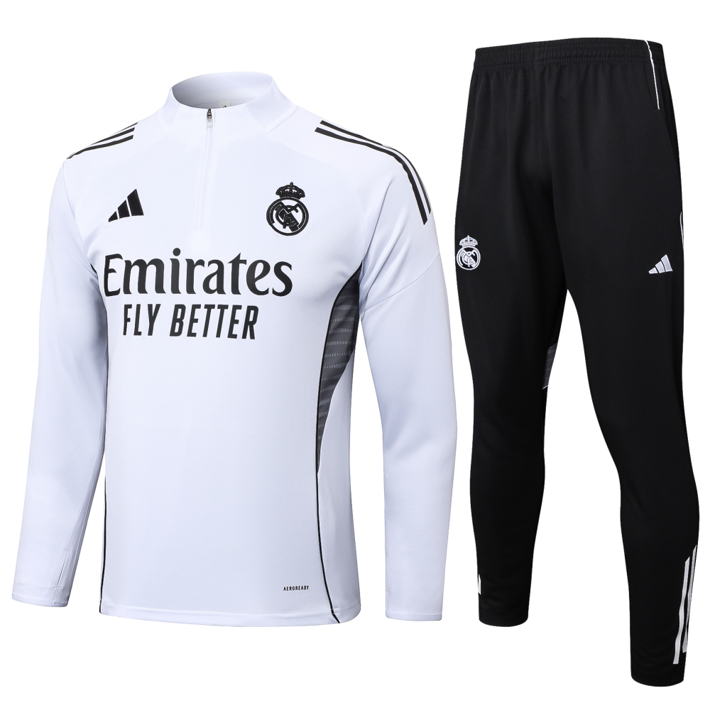 Real Madrid Training Kit (Sweatshirt+Pants) White 2025/26