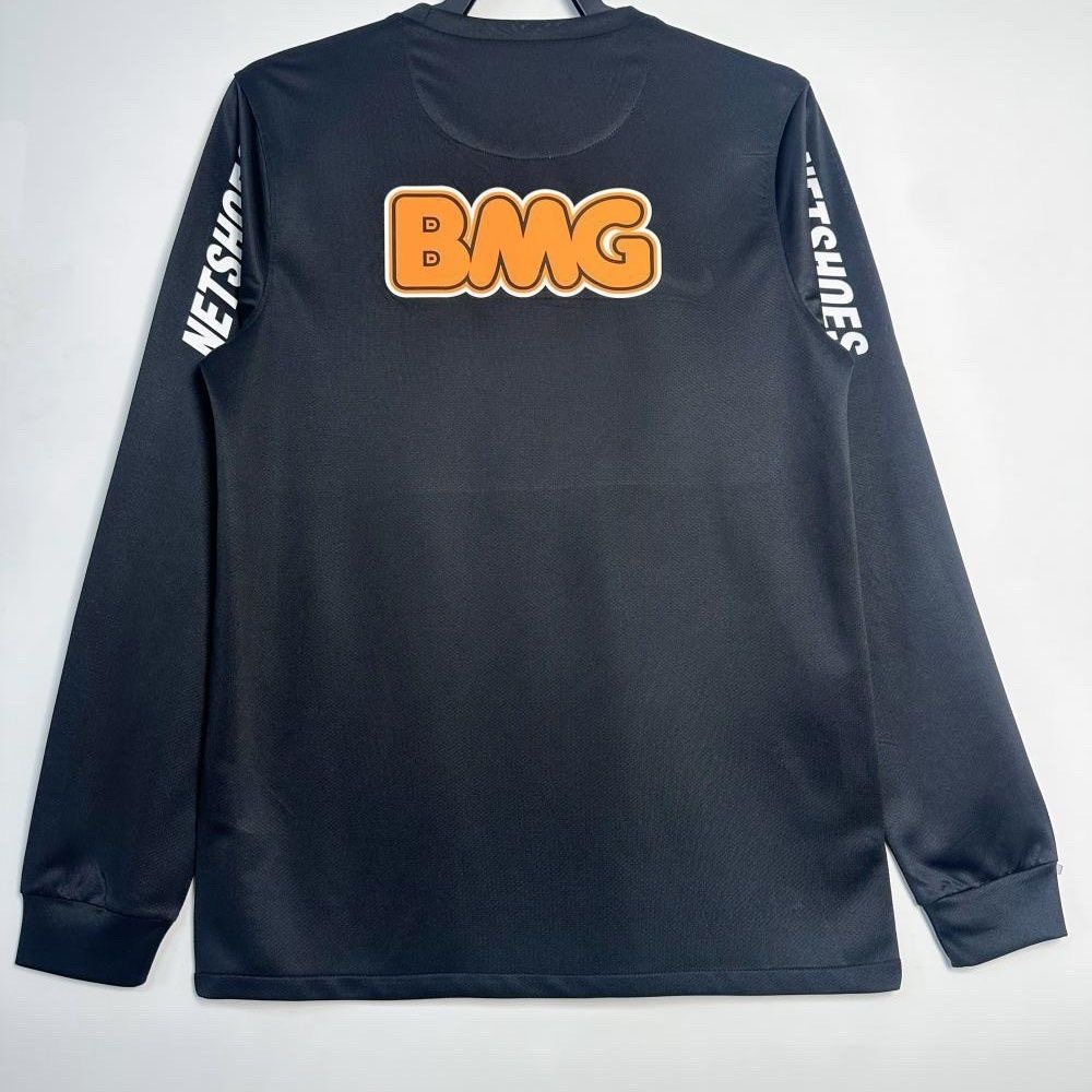 Santos FC Retro Soccer Jersey Black Edition Long Sleeve Custom Shirt 2012