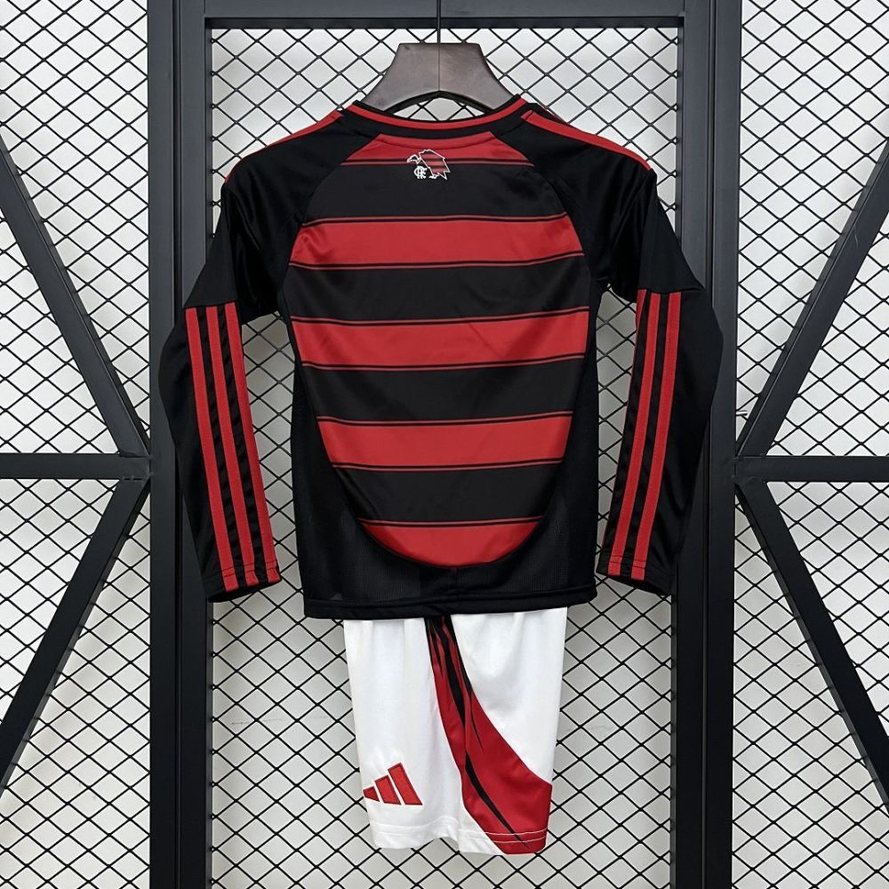Flamengo Soccer Jersey Home Long Sleeve Kids Kit Jersey+Shorts 2025