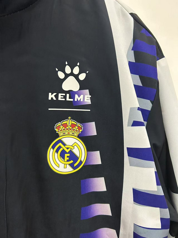 Real Madrid Retro Reversible Double-Sides Windbreaker Jacket White 1997-98