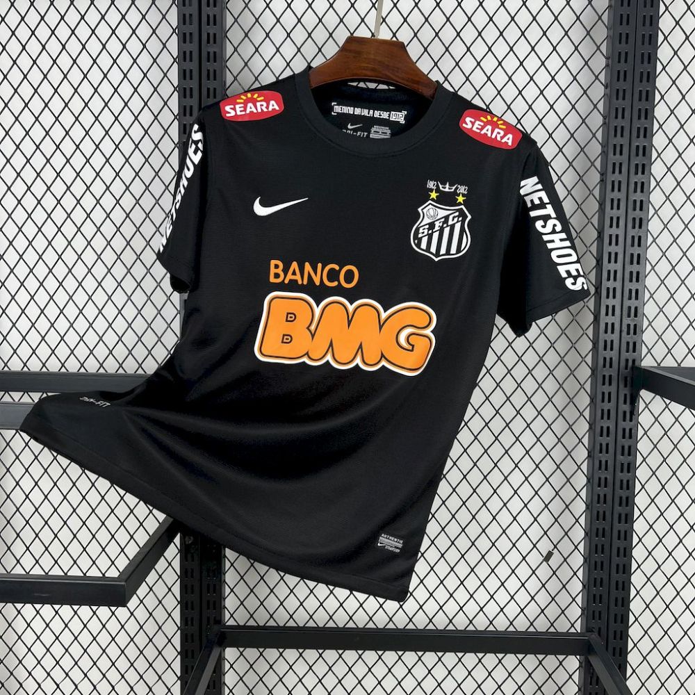 Santos FC Retro Soccer Jersey Black Edition Custom Shirt 2012