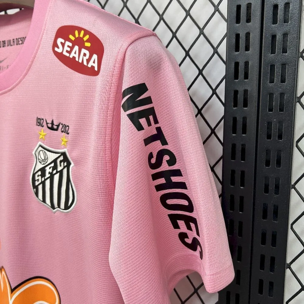 Santos FC Retro Soccer Jersey Pink Edition Custom Shirt 2011-12