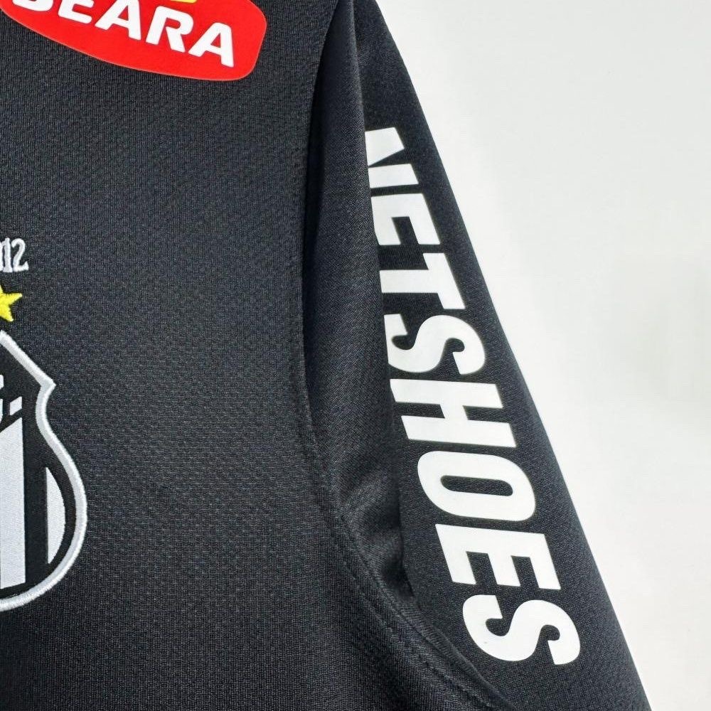 Santos FC Retro Soccer Jersey Black Edition Long Sleeve Custom Shirt 2012