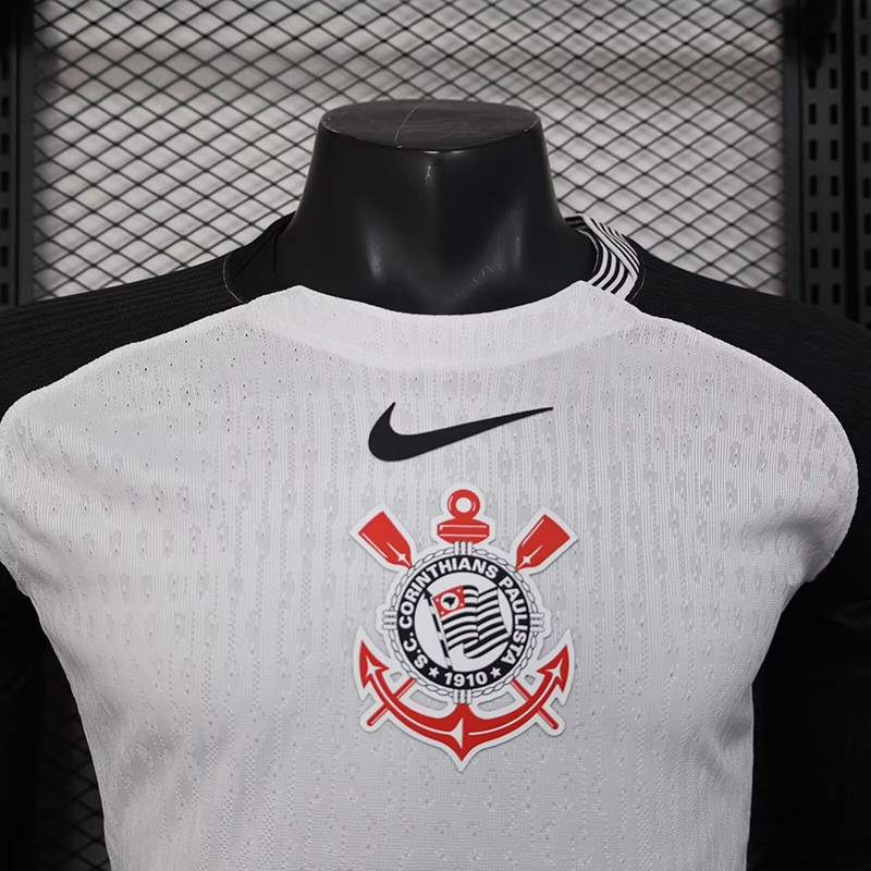 Corinthians Authentic Soccer Jersey Home Long Sleeve Shirt 2025