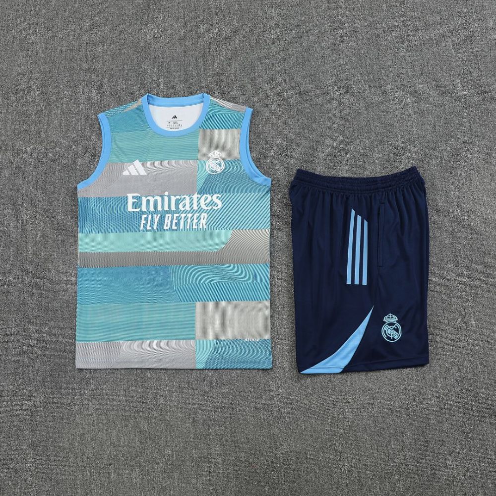 Real Madrid Sleeveless Training Kit Light Blue 2025/26
