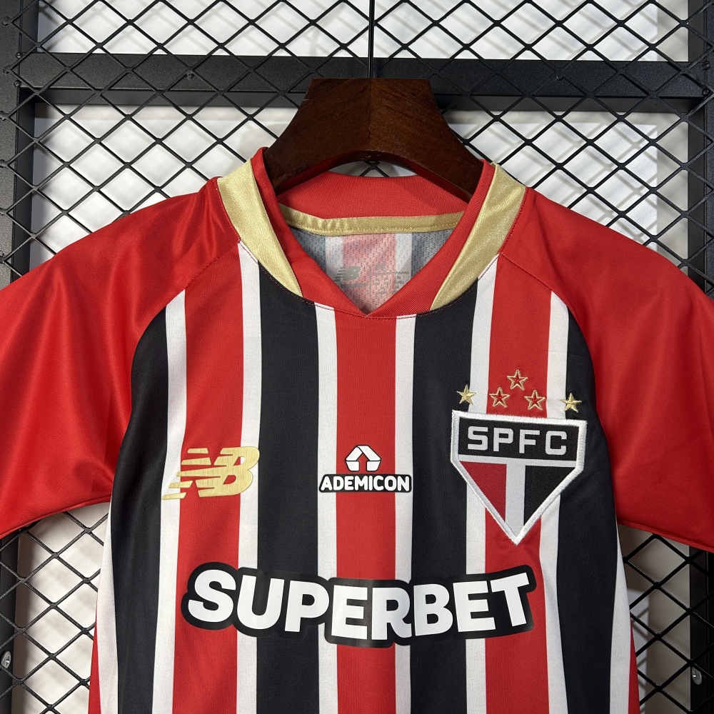 Sao Paulo FC Soccer Jersey Away Kids Kit Jersey+Shorts 2025
