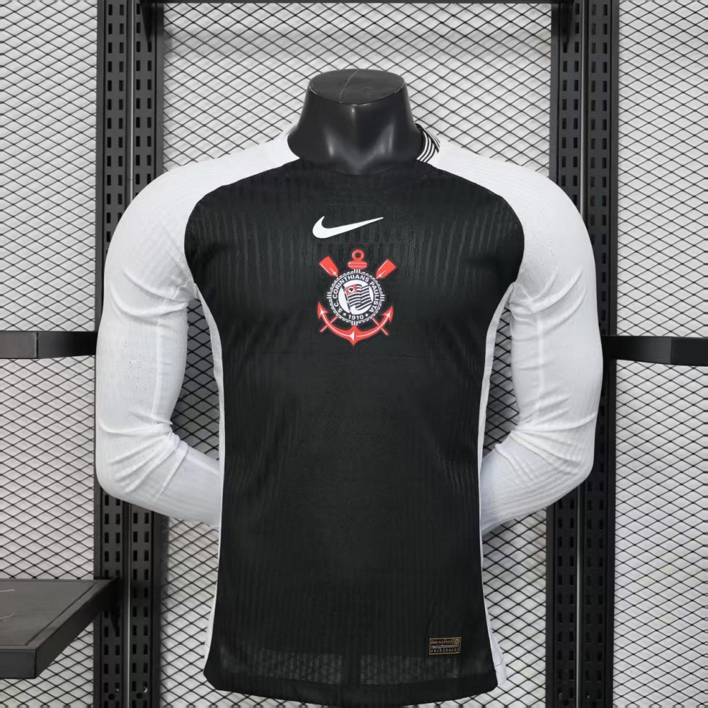 Corinthians Authentic Soccer Jersey Away Long Sleeve Shirt 2025