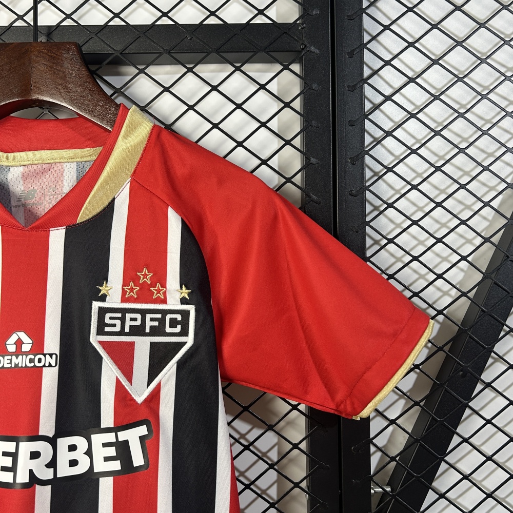 Sao Paulo FC Soccer Jersey Away Kids Kit Jersey+Shorts 2025