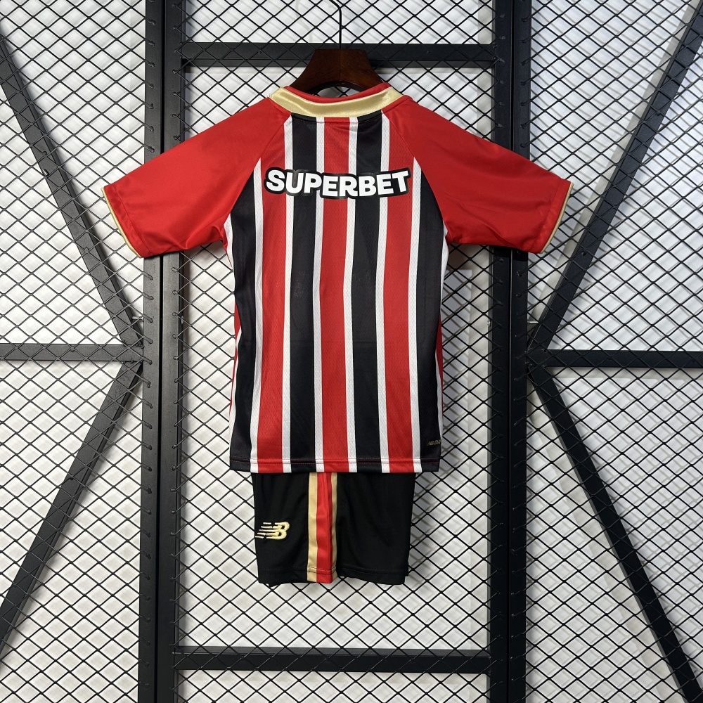 Sao Paulo FC Soccer Jersey Away Kids Kit Jersey+Shorts 2025