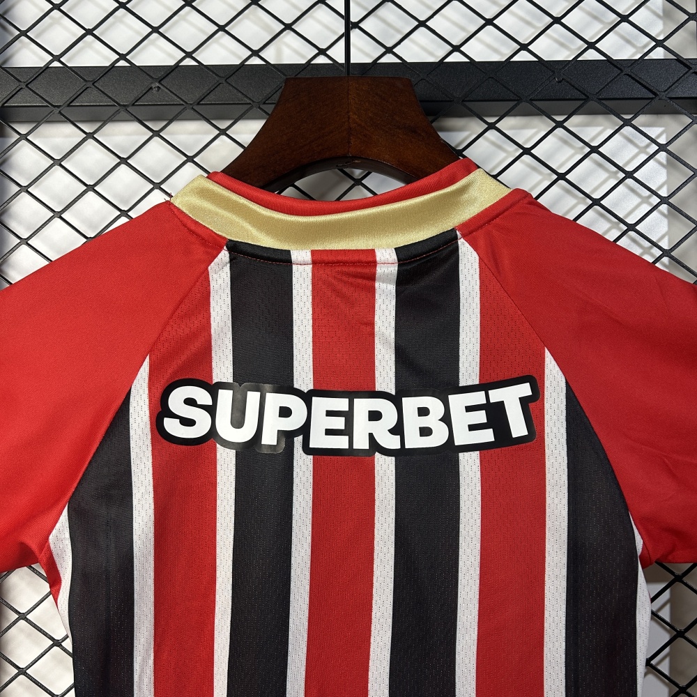 Sao Paulo FC Soccer Jersey Away Kids Kit Jersey+Shorts 2025