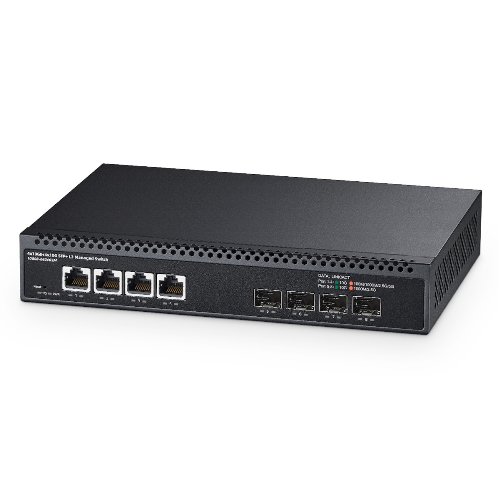 10 Port Gigabit Ethernet Switch, 8 Ports 100/1000Mbps, 2 Gigabit Uplink, Support Vlan, Metal Case Unmanaged Plug and Play