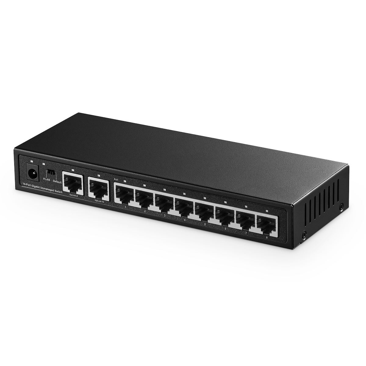 Binardat 10 Port Gigabit Ethernet Switch, 8 Ports 100/1000Mbps, 2