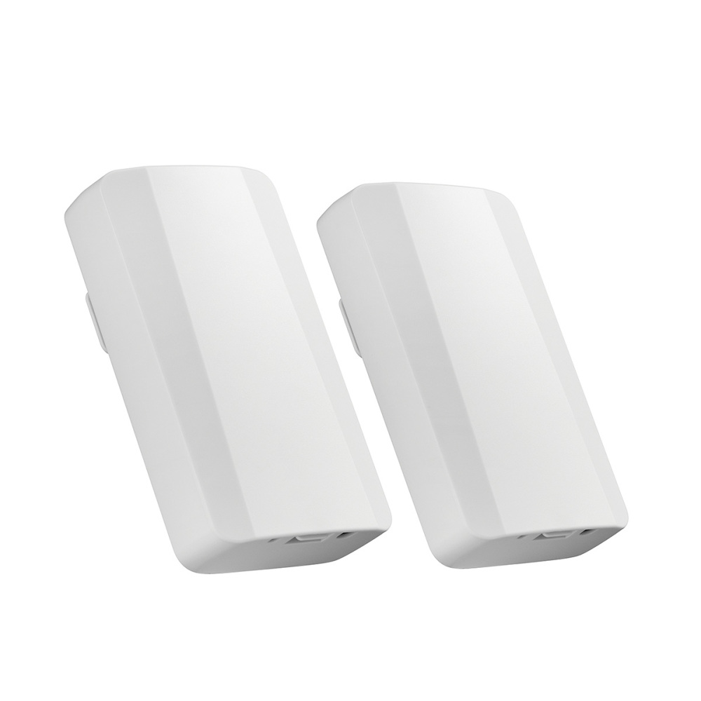 Outdoor Wireless Bridge, Point to Point WiFi Bridge, 2.4GHz 500M-1KM Distance, 2X 100Mbps Ethernet Port, 24V PoE Adapter, 2 Pack