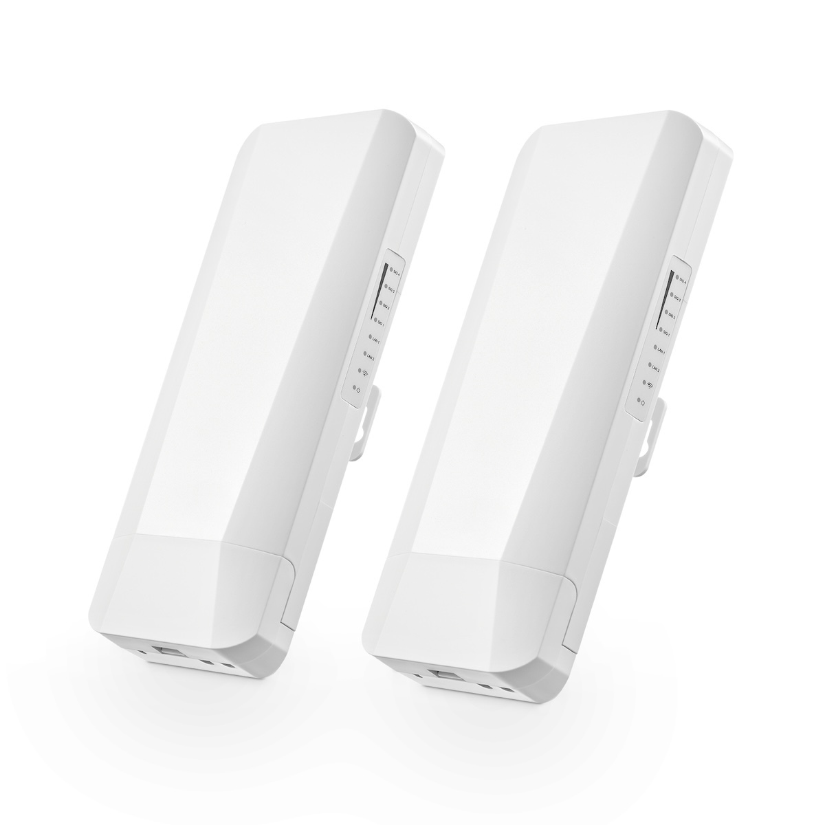Outdoor Wireless Bridge, Point to Point WiFi Bridge, 5.8GHz 1-3KM Distance, 2X 100Mbps Ethernet Port, 24V PoE Adapter, 2 Pack