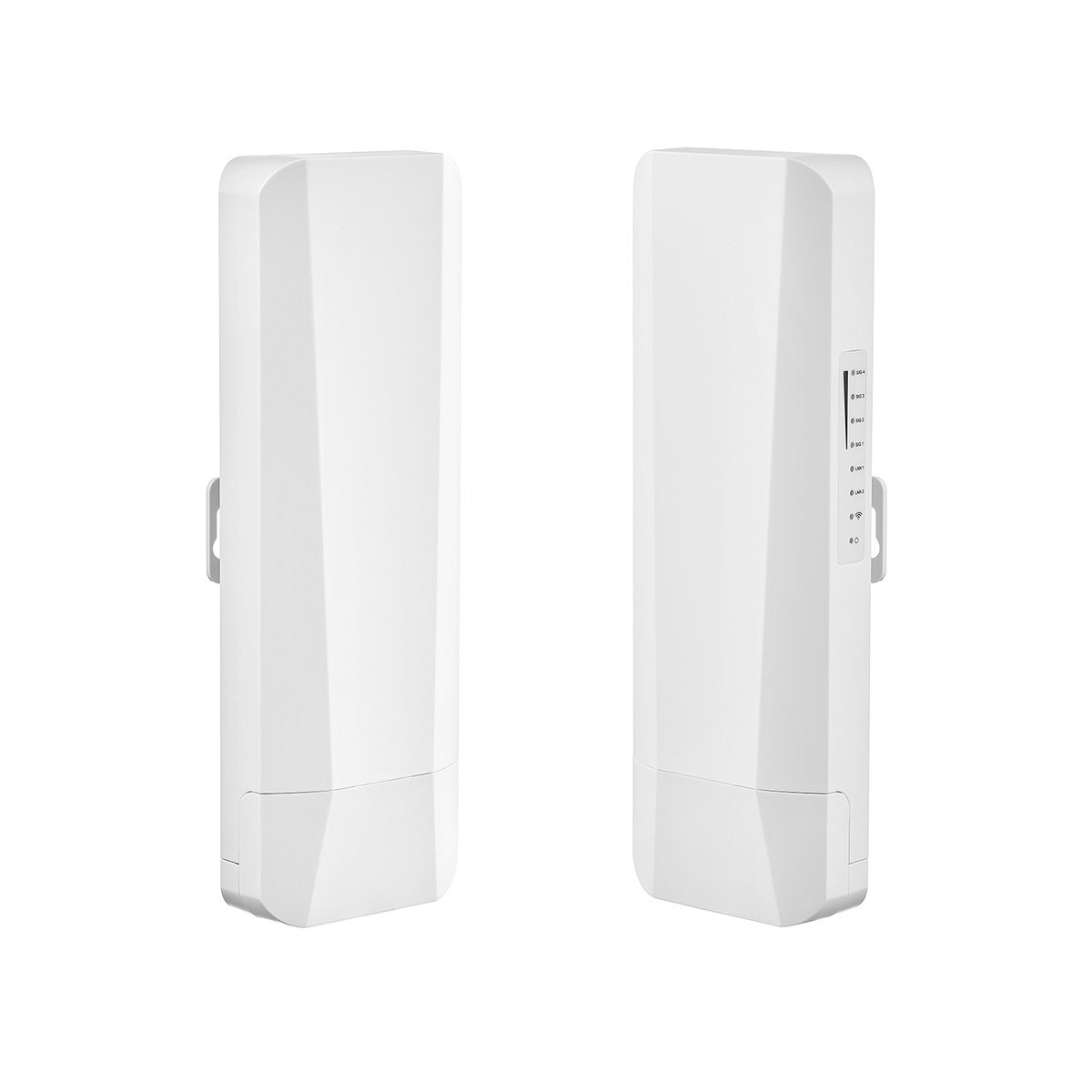 Outdoor Wireless Bridge, Point to Point WiFi Bridge, 5.8GHz 1-3KM Distance, 2X 100Mbps Ethernet Port, 24V PoE Adapter, 2 Pack