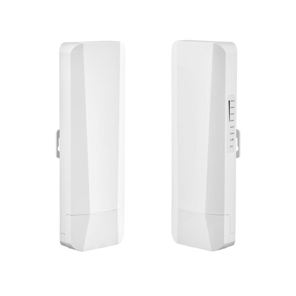 Outdoor Wireless Bridge, Point to Point WiFi Bridge, 5.8GHz 1-3KM Distance, 2X 100Mbps Ethernet Port, 24V PoE Adapter, 2 Pack