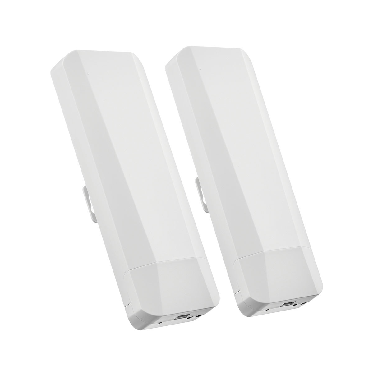 Outdoor Wireless Bridge, Point to Point WiFi Bridge, 5.8GHz 1-3KM Distance, 2X 100Mbps Ethernet Port, 24V PoE Adapter, 2 Pack