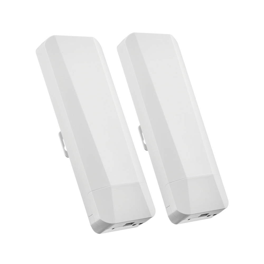 Outdoor Wireless Bridge, Point to Point WiFi Bridge, 5.8GHz 1-3KM Distance, 2X 100Mbps Ethernet Port, 24V PoE Adapter, 2 Pack