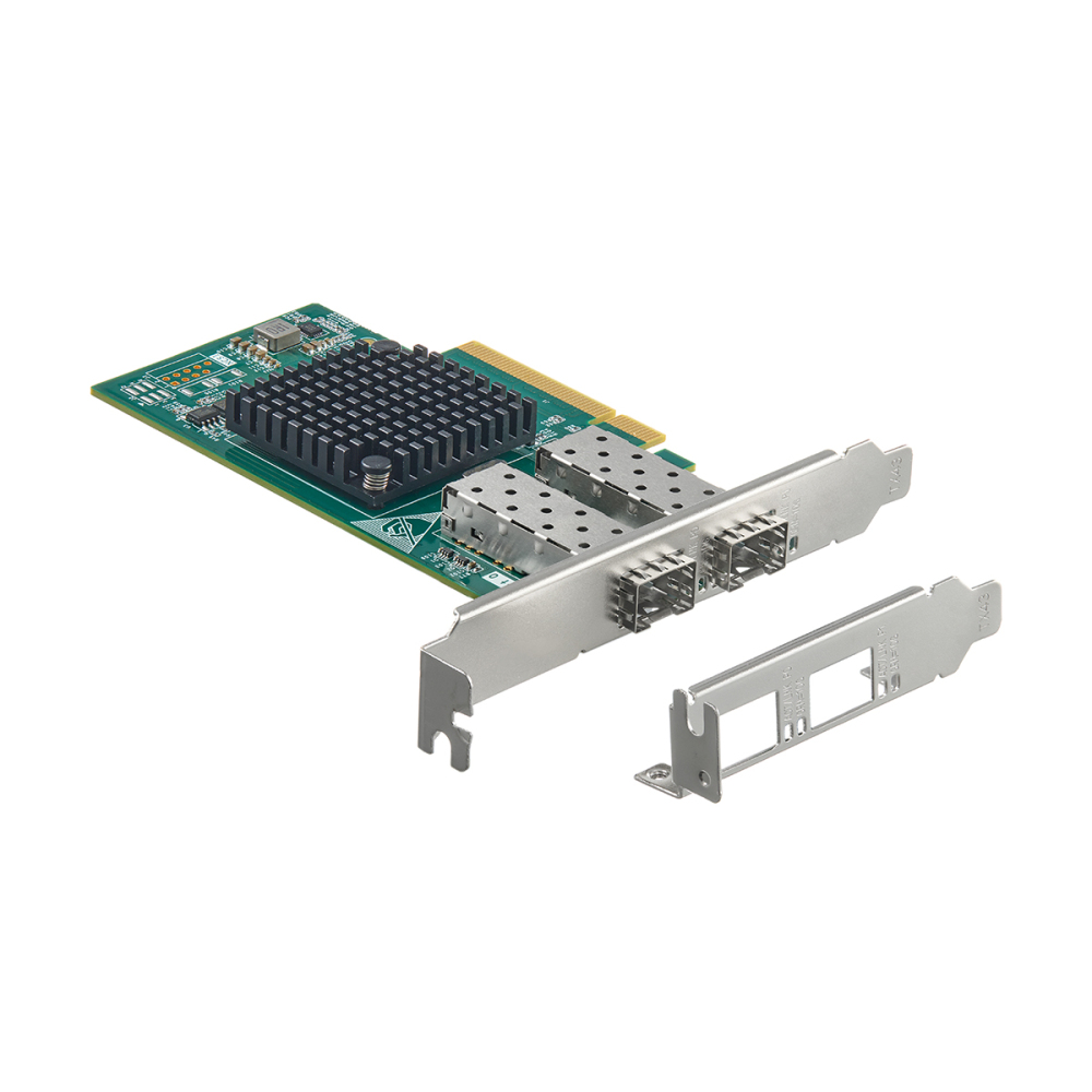 2 Port 10G SFP+ PCIe Network Adapter, Intel X520 82599 LAN Controller, 10G/1G SFP+ Slot NIC Card for Windows/Linux/VMware