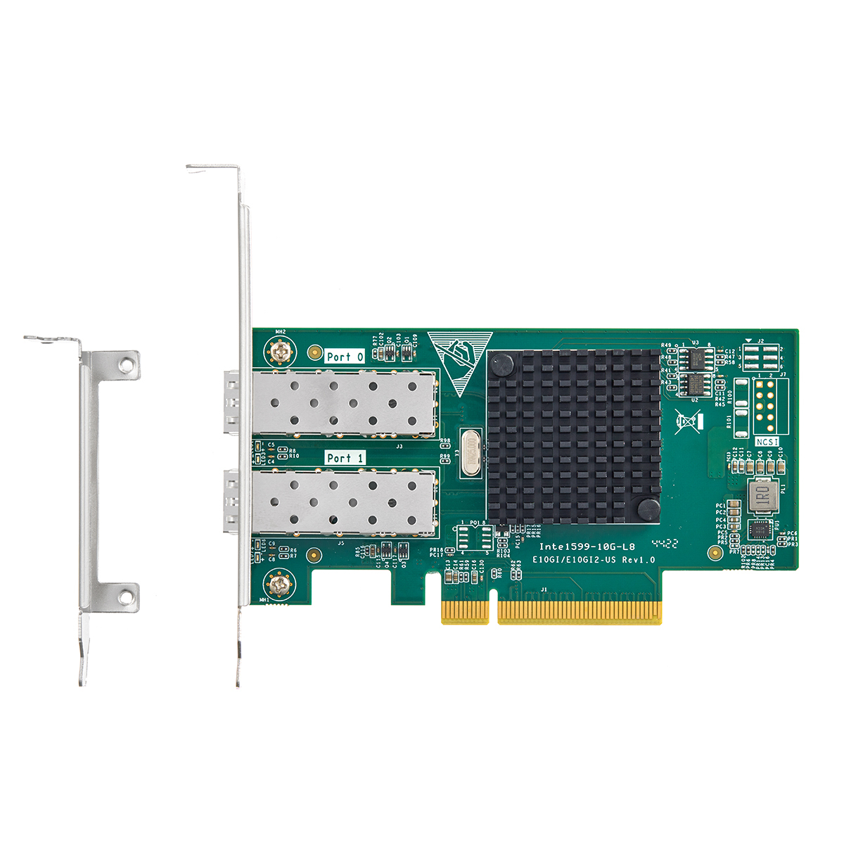 2 Port 10G SFP+ PCIe Network Adapter, Intel X520 82599 LAN Controller, 10G/1G SFP+ Slot NIC Card for Windows/Linux/VMware