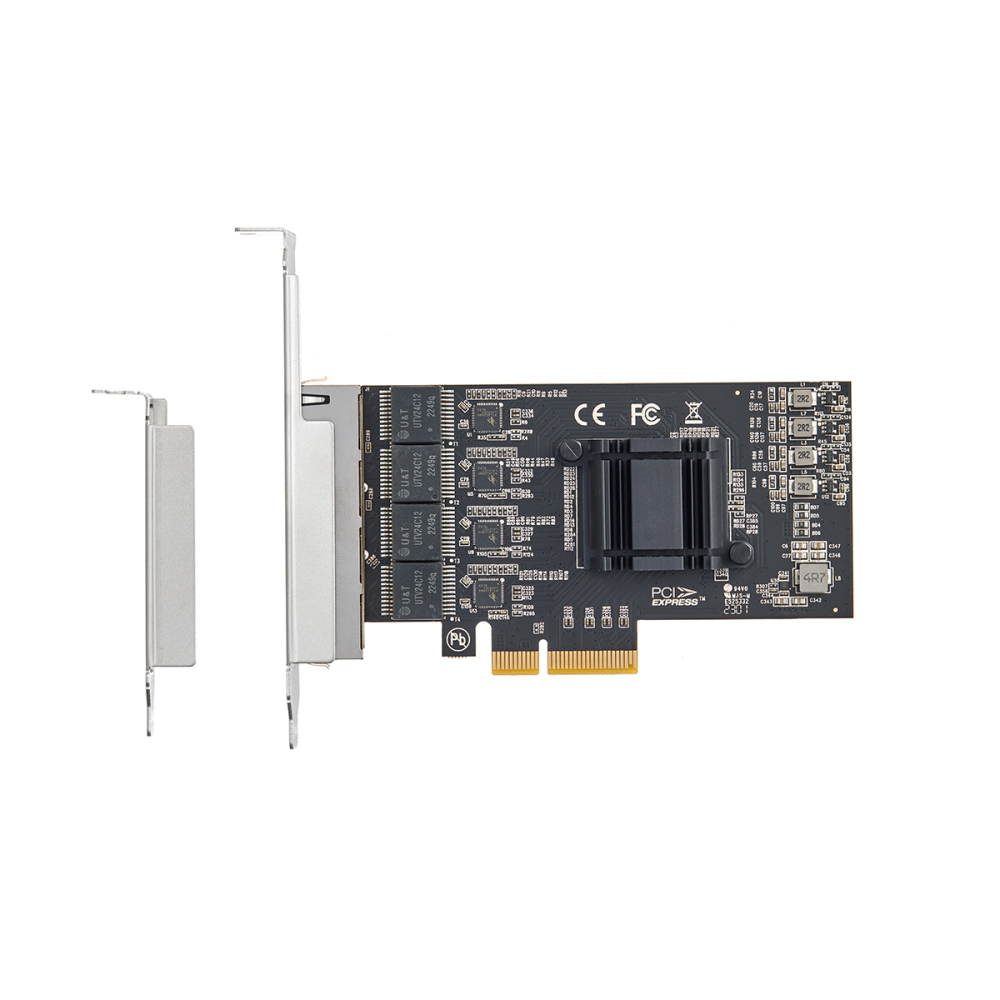 4 Port Gigabit PCIe Network Adapter, Realtek RT8111H Controller 1000/100Mbps Binardat Ethernet LAN NIC Card for Windows/Linux/Mac