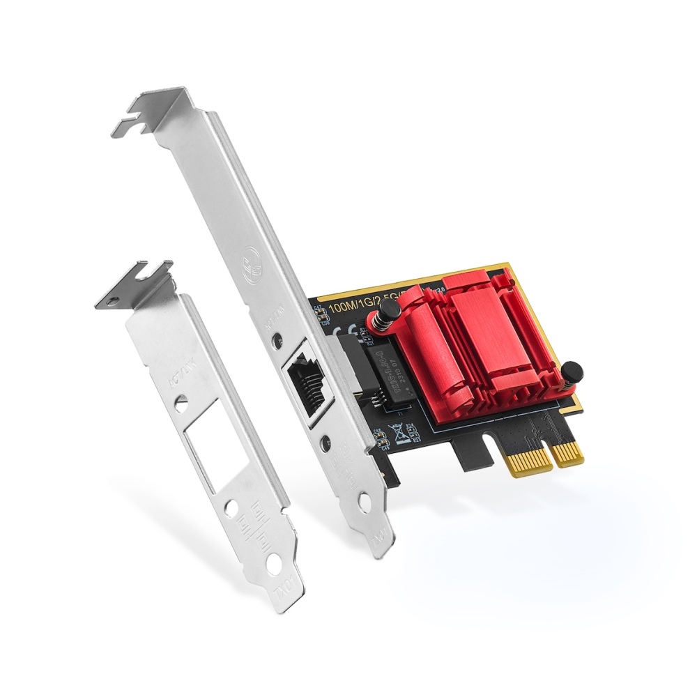 2.5G PCIe Network Adapter, RTL8125B 2500/1000/100Mbps Binardat Ethernet Card RJ45 LAN Controller Support PXE for Windows/Linux/Mac