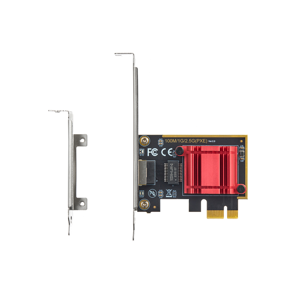 2.5G PCIe Network Adapter, RTL8125B 2500/1000/100Mbps Binardat Ethernet Card RJ45 LAN Controller Support PXE for Windows/Linux/Mac