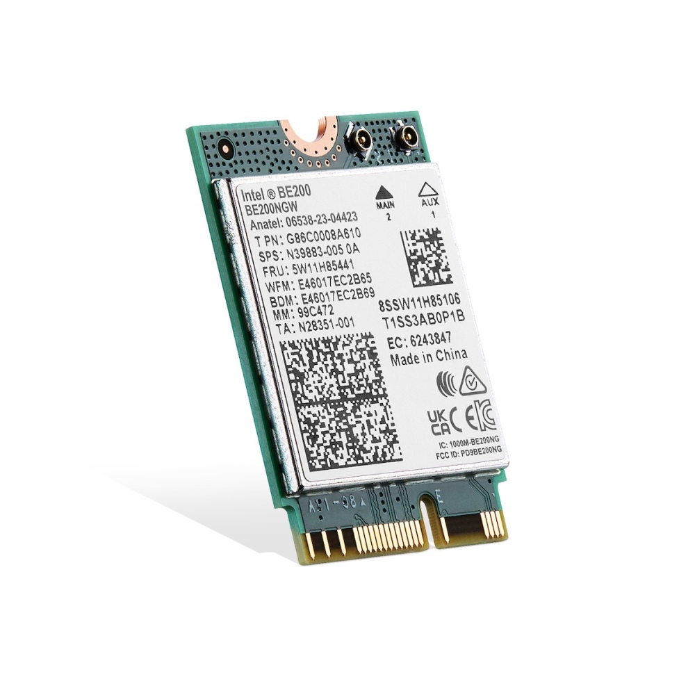 WiFi7 Card M.2 BE200 WiFi Network Adapter, Intel BE200NGW Chip Bluetooth 5.4, 8774Mbps Tri-Band 2.4GHz/5GHz/6GHz OFDMA & MU-MIMO, for Laptop Windows 10/11