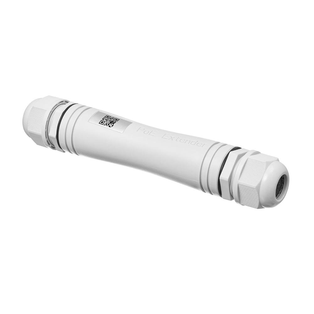 Outdoor IP67 Waterproof Gigabit PoE Passthrough Switch, 1 PoE in 1 PoE Out Extender, IEEE802.3af/at PoE Powered 30W, 10/100/1000Mbps Ethernet, Wall Mount Plug and Play