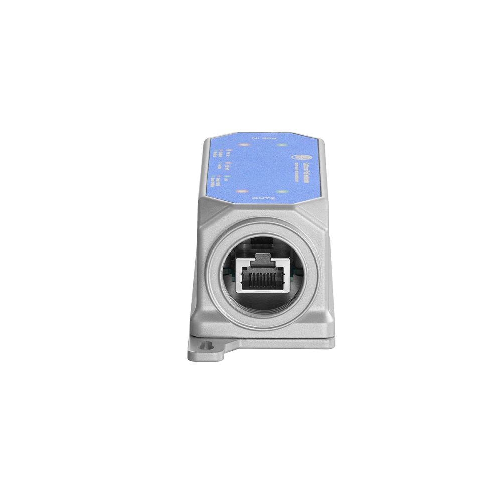 IP67 Outdoor Gigabit PoE Passthrough Switch - 1 In 1 Out Extender, IEEE802.3af/at/bt Powered 90W, 10/100/1000Mbps Ethernet, Metal Wall Mount Waterproof Plug and Play